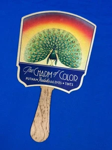 1938 Cardboard Hand Fan Putnam Dyes & Tints Advertisement Humphrey's Pharmacy - Picture 1 of 9
