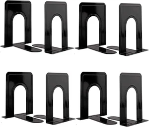 Sujetalibros para libros pesados películas CDs negros 4 pares 8 piezas 6.5x5x5.7 - Picture 1 of 12