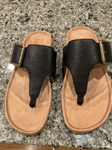 Vionic Emma Women's Sandals Black Leather Size 8.5 - Picture 1 of 8