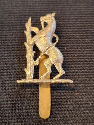 INSIGNIA DE TAPA DE METAL BLANCO WARWICKSHIRE IMPERIAL YEOMANRY EN DESLIZADOR ORIGINAL Foto 1 de 3