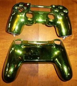 SONY PLAYSTATION PS4 3RD GEN V1 CHROME GREEN CONTROLLER SHELL NEW UNUSED - Picture 1 of 2