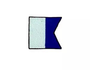 Flaggenaufnäher bestickt International Maritime Marine Signal A Alpha - Bild 1 von 1