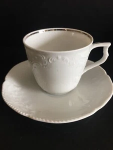 Tazza da tè e piattino Rosenthal Sanssouci bianco classico rosa - Foto 1 di 7