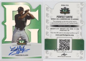 2014 Leaf Valiant Perfect Game Die-Cut Green Prismatic Trent Grisham Auto