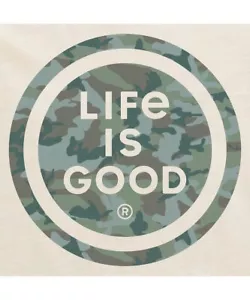 Men's Life Is Good Good Tie Dye Camo Coin Putty White SS Crusher Tee - Picture 1 of 3