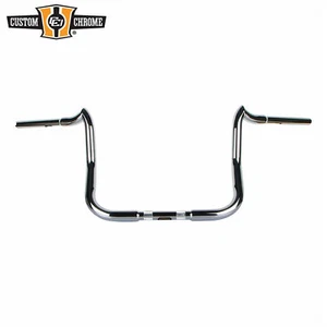 1-1/4" Fat 12" Rise Chrome Crooked Handlebar Fit For Harley Touring Street Glide - Picture 1 of 1