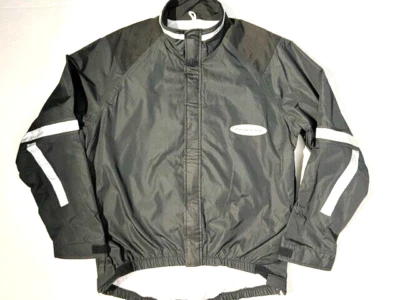 New SUGOI  Mens Black Reflective Cycling Bike Run Hiking Zip Fleece Jacket sz L — 第 1/4 张图片