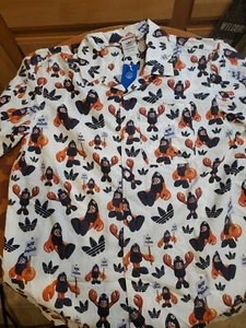 Adidas Primegreen Mens Save the Lobster Button Up Shirt Philip Colbert Size LG - Picture 1 of 3