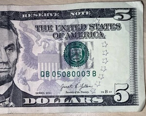 $5 Birthday Note Anniversary 05-08-2003 Series 2021 - Picture 1 of 3