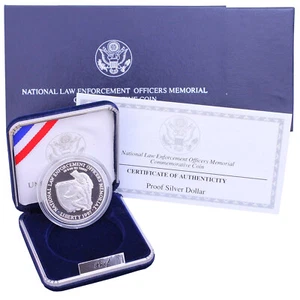 1997 P National Law Enforcement Proof Commem 90% Silver Dollar OGP - Picture 1 of 8
