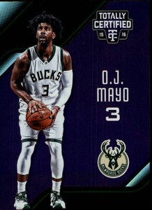 2015-16 Totally Certified Mirror Purple Bucks Basketball Card #15 O.J. Mayo /50
