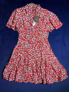 Bytimo Summer Printed Mini Shirt Dress In Joyful Print Size Medium - Picture 1 of 11