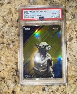 2018 Topps Finest Star Wars YODA Gold Refractor PSA10. /50 - Picture 1 of 2