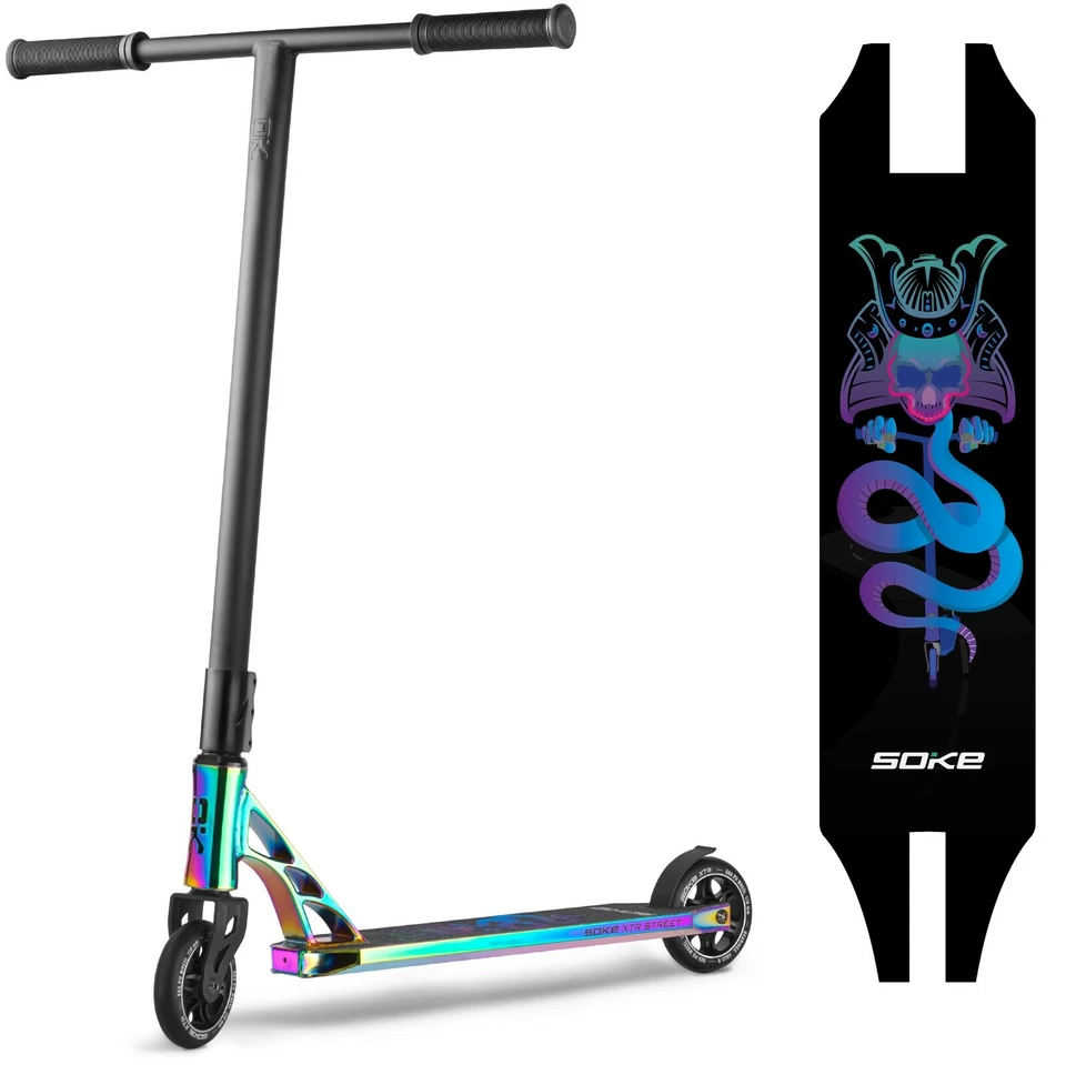 SOKE XTR Street Kickscooter mit ABEC 9 Kugellager - Rainbow
