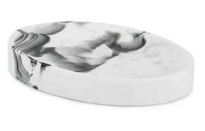 Kassatex Arabesco Injected Resin Swirly Smoky Ink Soap Dish - White / Gray - Picture 1 of 2