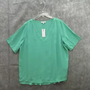 B Skies Are Blue Womens Blouse Size 1X V Neck Short Sleeve New - Picture 1 of 15