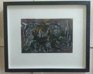 Pasquale Giardino, Rhinoceros, pastel on paper, signed, 27 x 36cm, framed - Picture 1 of 1