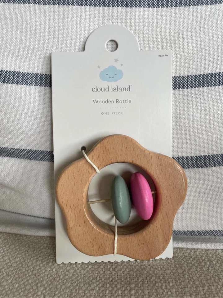 NUEVO SONAJERO BEBÉ MADERA CLOUD ISLAND - FLOR O ZANAHORIA Foto 1 de 1
