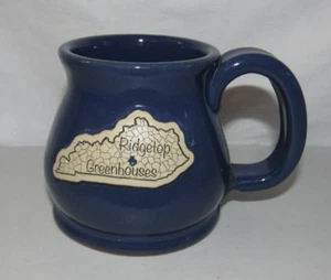 SUNSET HILL STONEWARE WISCONSIN BLUE HAND MADE POT BELLY RIDGETOP KY POTTERY MUG - Picture 1 of 5