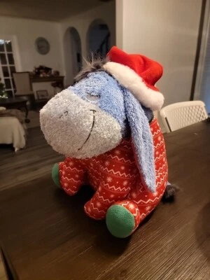 Eeyore Vintage Disney Parks Holiday Weighted 15" Plush - Christmas Collection - Image 1 of 4