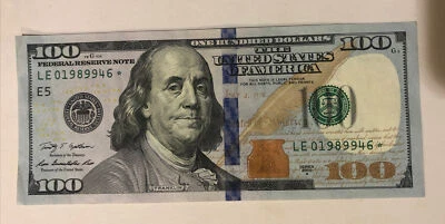 2009A$100  *Star* Note E5 District Low Run & Year 1989 In Serial# LE 01989946 * - Image 1 of 2