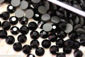 STRASS TERMOADESIVI SS16 4mm CRISTALLO nero opaco hotfix quantita' scelta - Picture 1 of 1