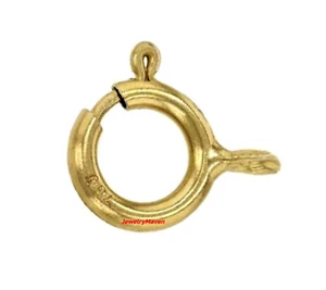 Cierre de anillo de resorte de oro amarillo macizo de 18 k de 9 mm de peso pesado salto CERRADO EE. UU. - Imagen 1 de 3