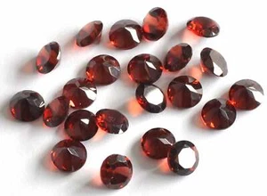 100% Natural Red Garnet 5.5mm Round Shape Faceted Cut Loose Gemstone 20 Pcs Lot - Picture 1 of 7