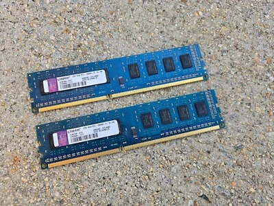 2x KINGSTON 2GB 1Rx8 PC3-10600U-9-10-A0 K1N7HK-HYC 4GB total Desktop RAM Memory - Image 1 of 3