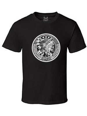 NEW MEN'S PRINTED CHAOS ROCK AND ROLL NATIVE TRIBE SKELETON SUGAR SKULL TSHIRT - Image 1 of 4