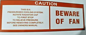 Holden V8 HQ HJ HX 253 & 308 GTS Sedans Coupes BEWARE OF FAN Decal / Sticker - Picture 1 of 1
