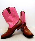 Smart fit Skid-resistant Western Cowgirl Pink & Brown Boots Kids Girl Size 3.5