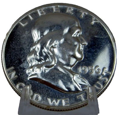 1956 Franklin Half Dollar PROOF Uncirculated Silver Coin  US Mint -- #GSAF-2 - Image 1 of 3