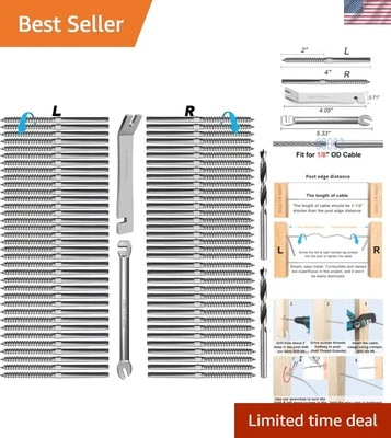 STEEL DN MATE Outdoor and Indoor Cable Railing Screws - 70 T316 Stainless Steel Collection
