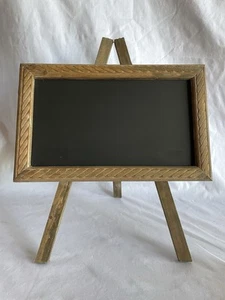 Framed Wooden Tabletop Chalkboard Easel Stand Natural 12x8” Wedding Party - Picture 1 of 18