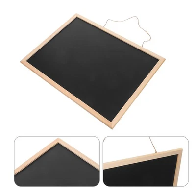  Lanyard Wooden Chalkboard for Wall Hanging Blackboard Sign 40x30cm Rustic - Image 1 of 4