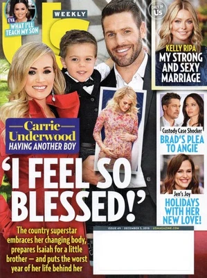 Us Weekly December 3 2018 Carrie Underwood Kelly Ripa Angelina Jolie Lady Gaga - Image 1 of 4