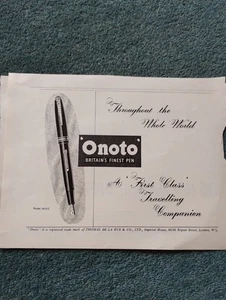 El18 Ephemera 1951 advert onoto Fountain Pen - Picture 1 of 1