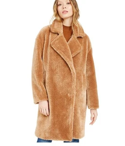 MICHAEL KORS Mantel Kunstfell hellbraun gefüttert Damen Größe XL - Bild 1 von 9