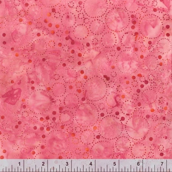 Anthology Batik Fabric | Plum Citrus Raindrop Allover Pink YARD - Image 1 of 1