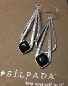 Pendientes Silpada 925 Sterlings Balck Onix W2951 - Imagen 1 de 7