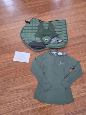 LeMieux Hunter Green Saddle Pad Matchy Set Small Shirt  New With Tags - Image 1 of 3