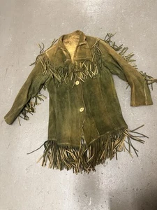 Vtg RARE Buckskin 1970’s 60s HIPPIE BOHO Fringe Rocker Mountain Man Jacket Sz M - Picture 1 of 17