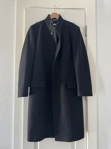 Hugo Boss The Sintrax Men’s Wool Top Coat Long Overcoat US42L EU52 Black EUC - Picture 1 of 12