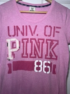 Y2K Pink Victoria Secret T Shirt Pink University Size Large - Picture 1 of 6