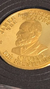 1881 James Garfield Copper Assassination Memorial Medal Token Froussard Listed - Picture 1 of 9