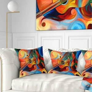 Designart 'Music and Rhythm' Abstract Throw Pillow - Picture 1 of 10