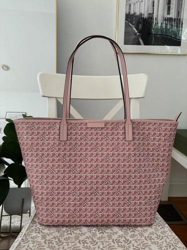 Borsa TORY BURCH Ever Ready con zip rosa chiaro usata