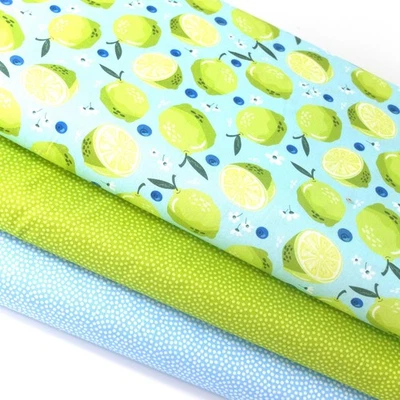 Stoffpaket LIMETTEN  Baumwolle 3 x 30 x 140 cm   ÖkoTex 100 - Bild 1 von 4