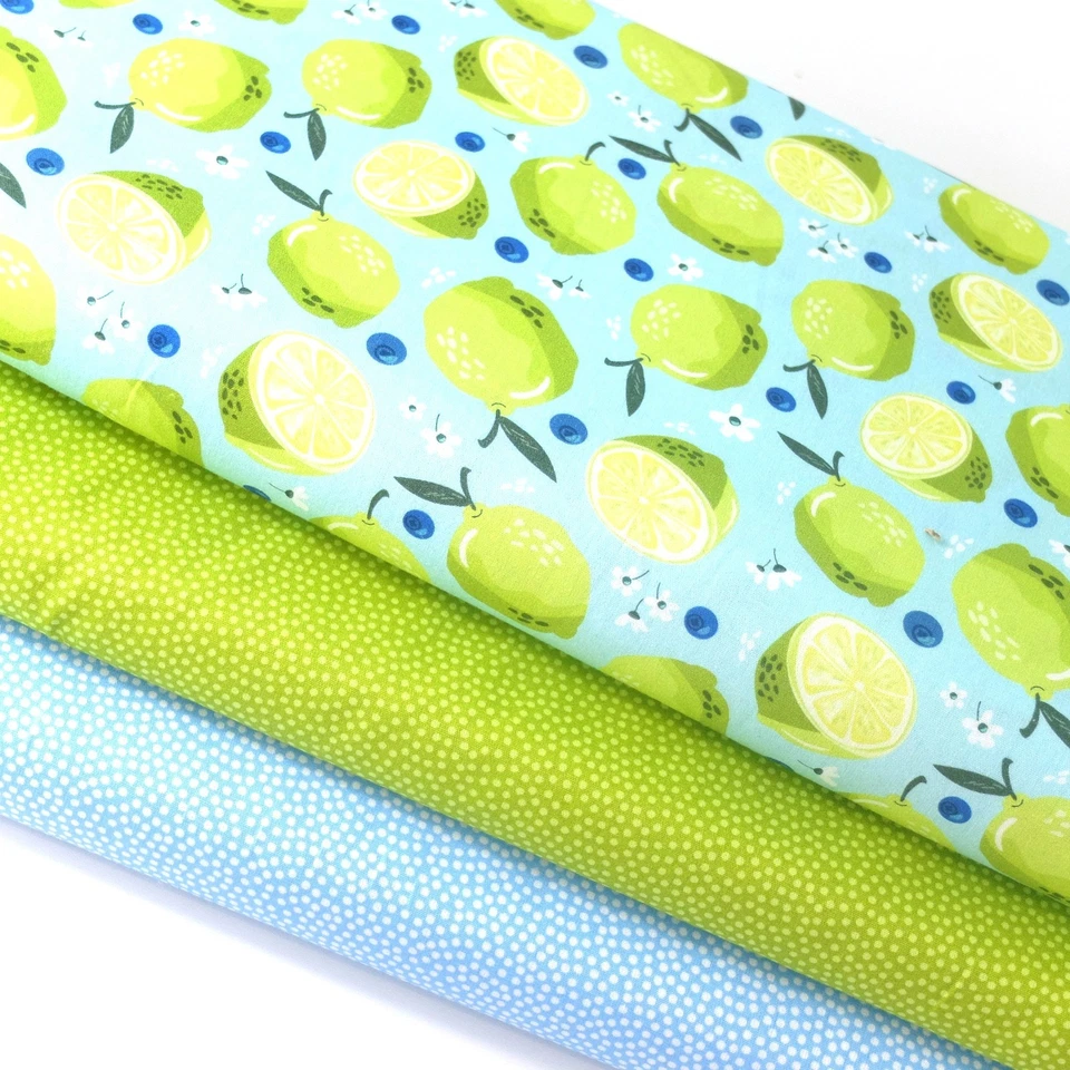 Stoffpaket LIMETTEN  Baumwolle 3 x 30 x 140 cm   ÖkoTex 100 - Bild 1 von 4